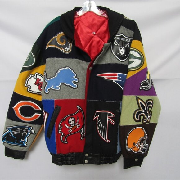 Men's Jeff Hamilton NFL Wool / Leather Varsity Jacket Size XL - Picture 2 of 15
